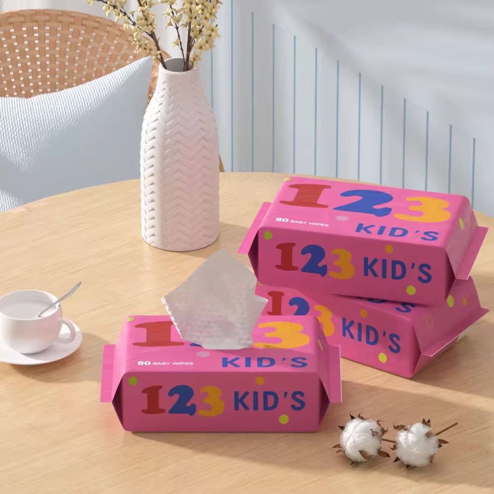 粉色 50PCS 婴儿湿巾，可定制图案。Pink Baby Wipes, 50 Pieces湿巾婴儿湿纸巾