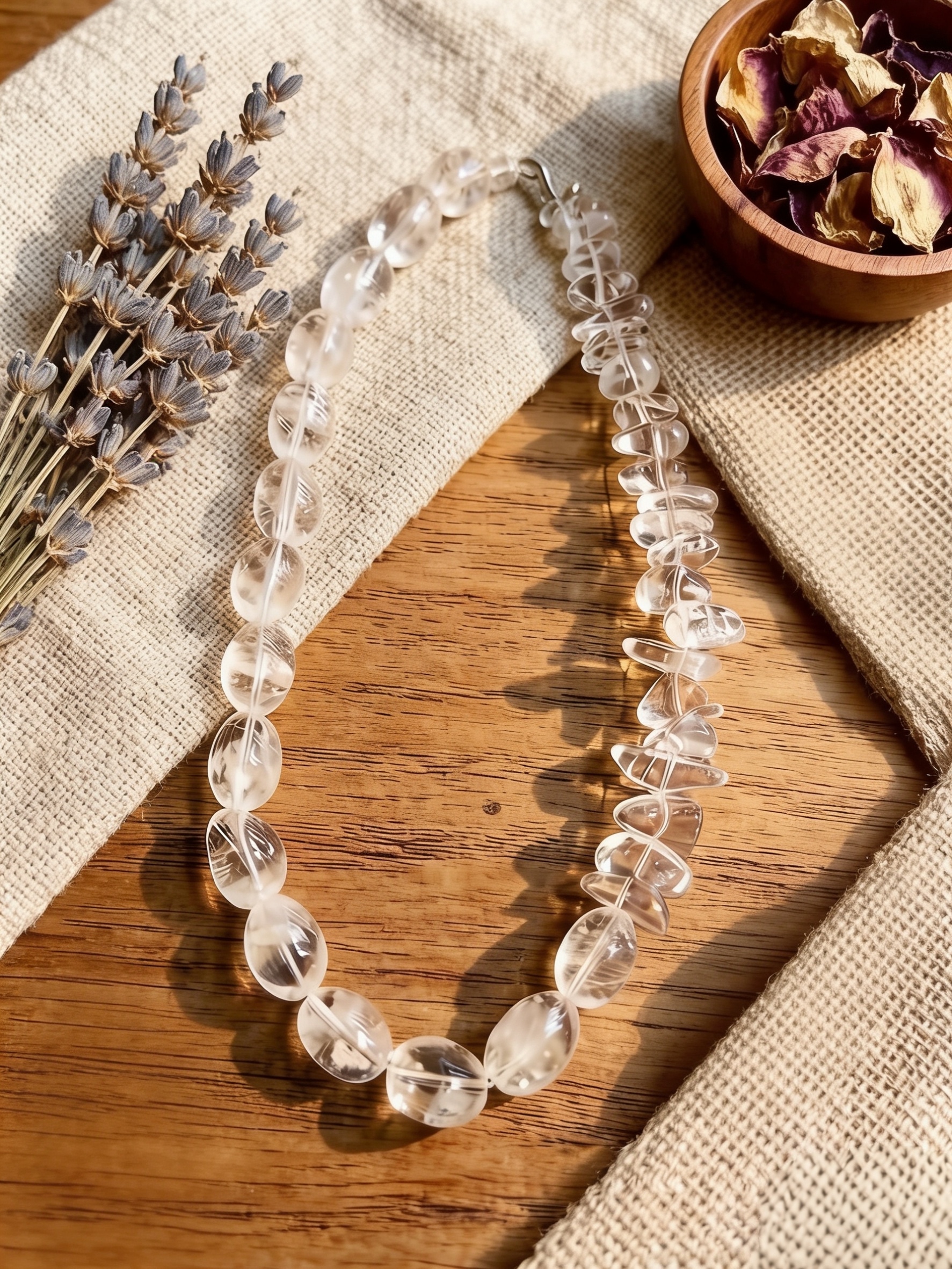 天然白水晶项链，极简高级清冷又温柔的百搭饰品细节图