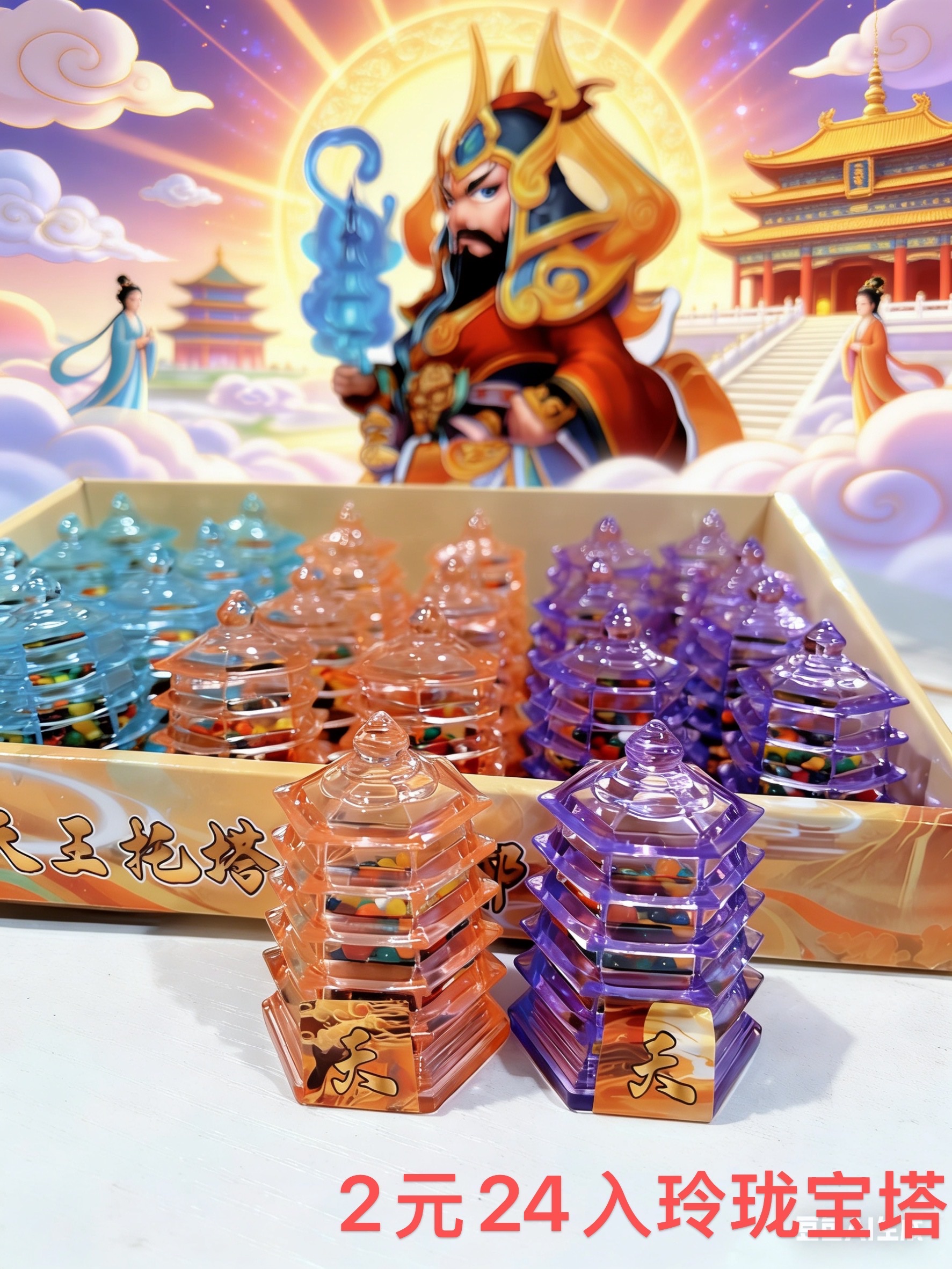 泡大珠海绵宝宝，泡水长大玲珑宝塔 夏季必备孩子爱玩小玩具跨境跨境微缩细节图