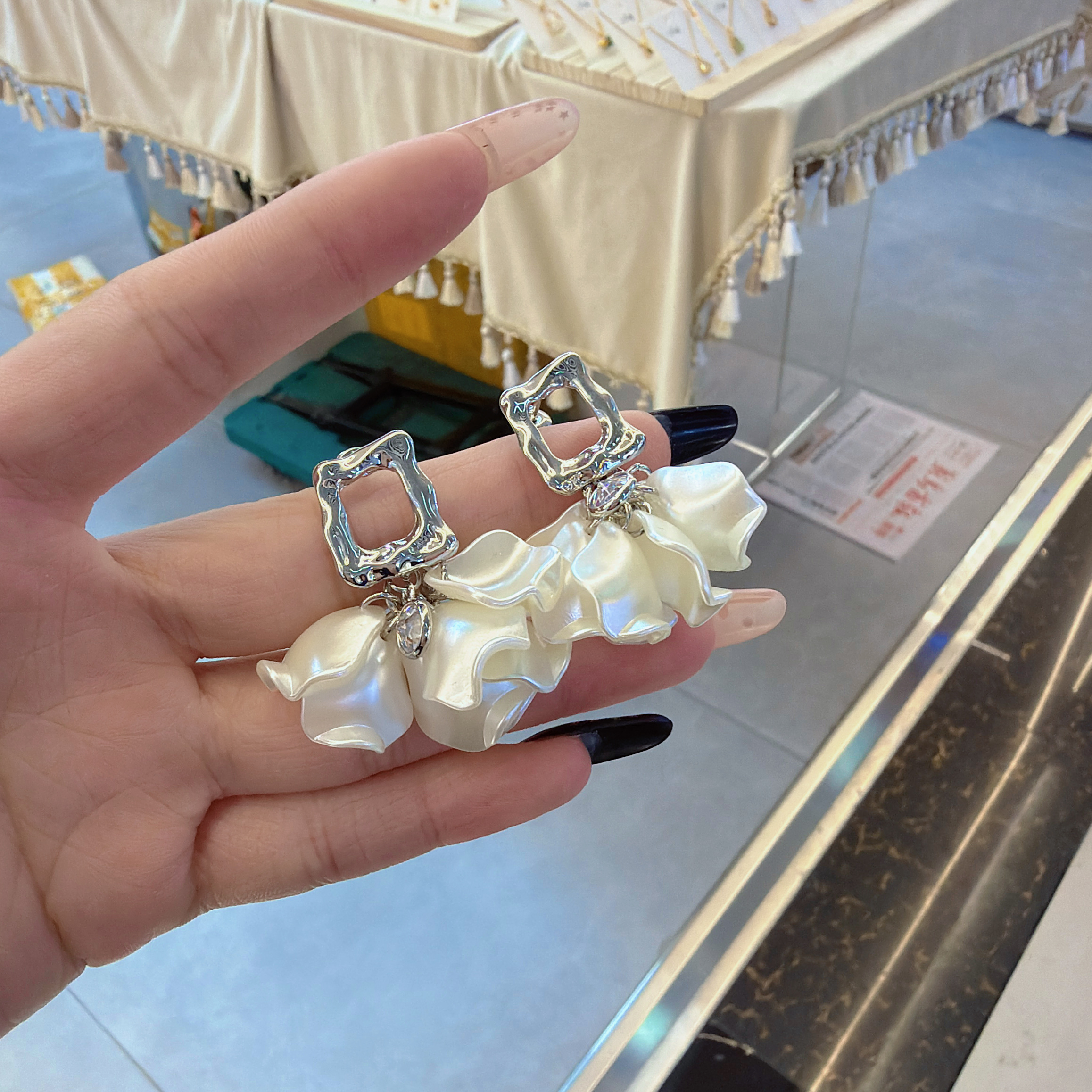 度假风仿贝金属耳环耳环