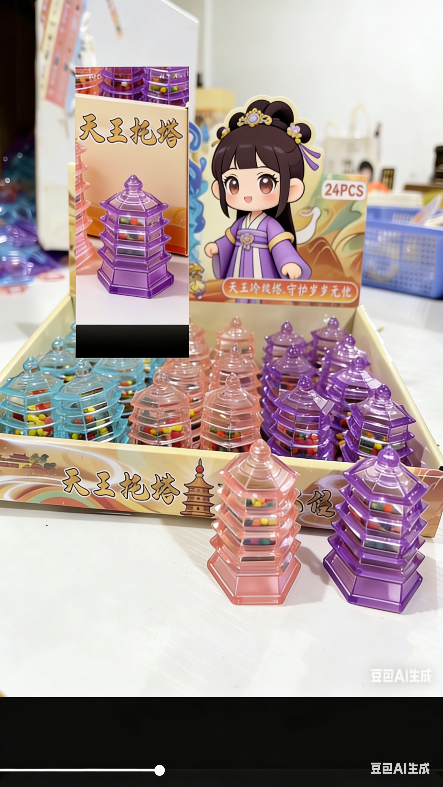 泡大珠海绵宝宝，泡水长大玲珑宝塔 夏季必备孩子爱玩小玩具跨境跨境微缩详情图2