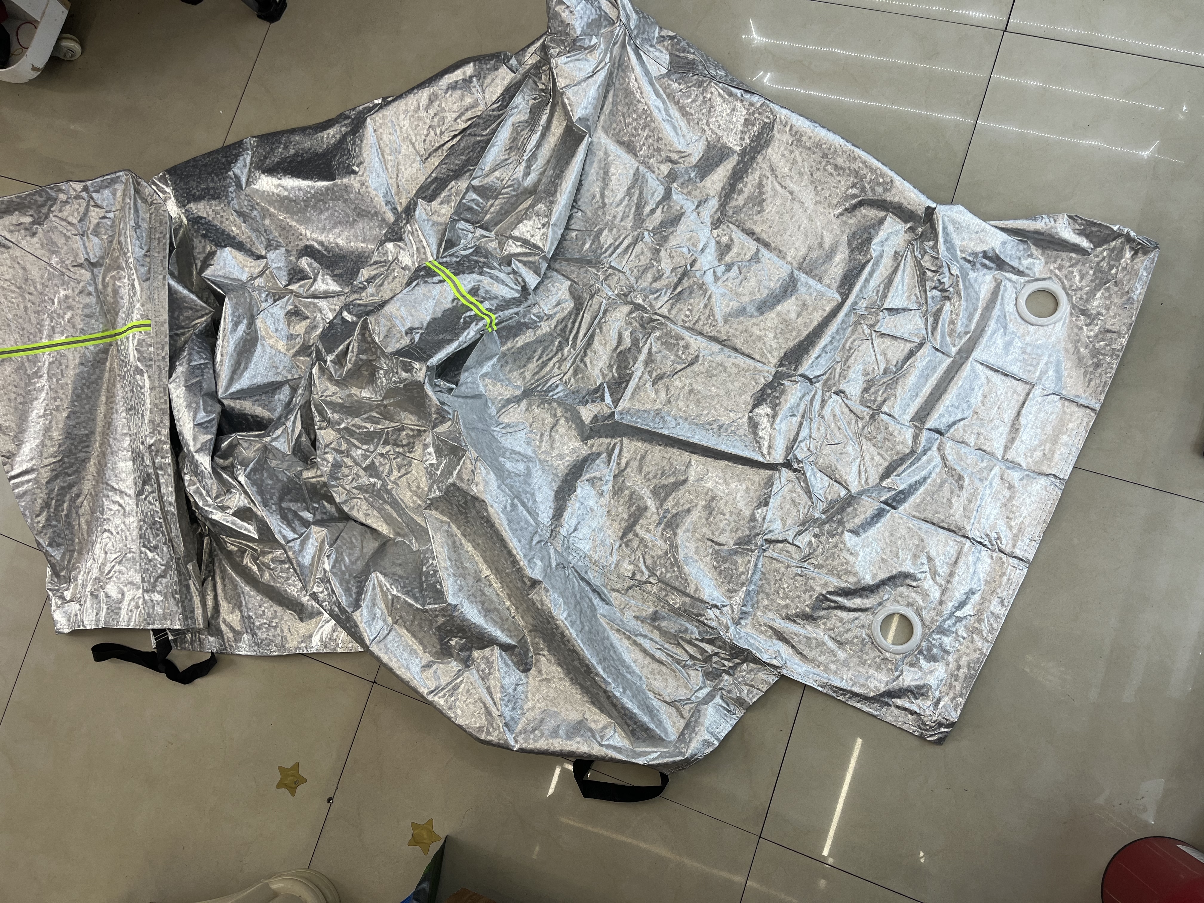 户外摩托车电动车专用防尘防雨防晒车衣白底实物图