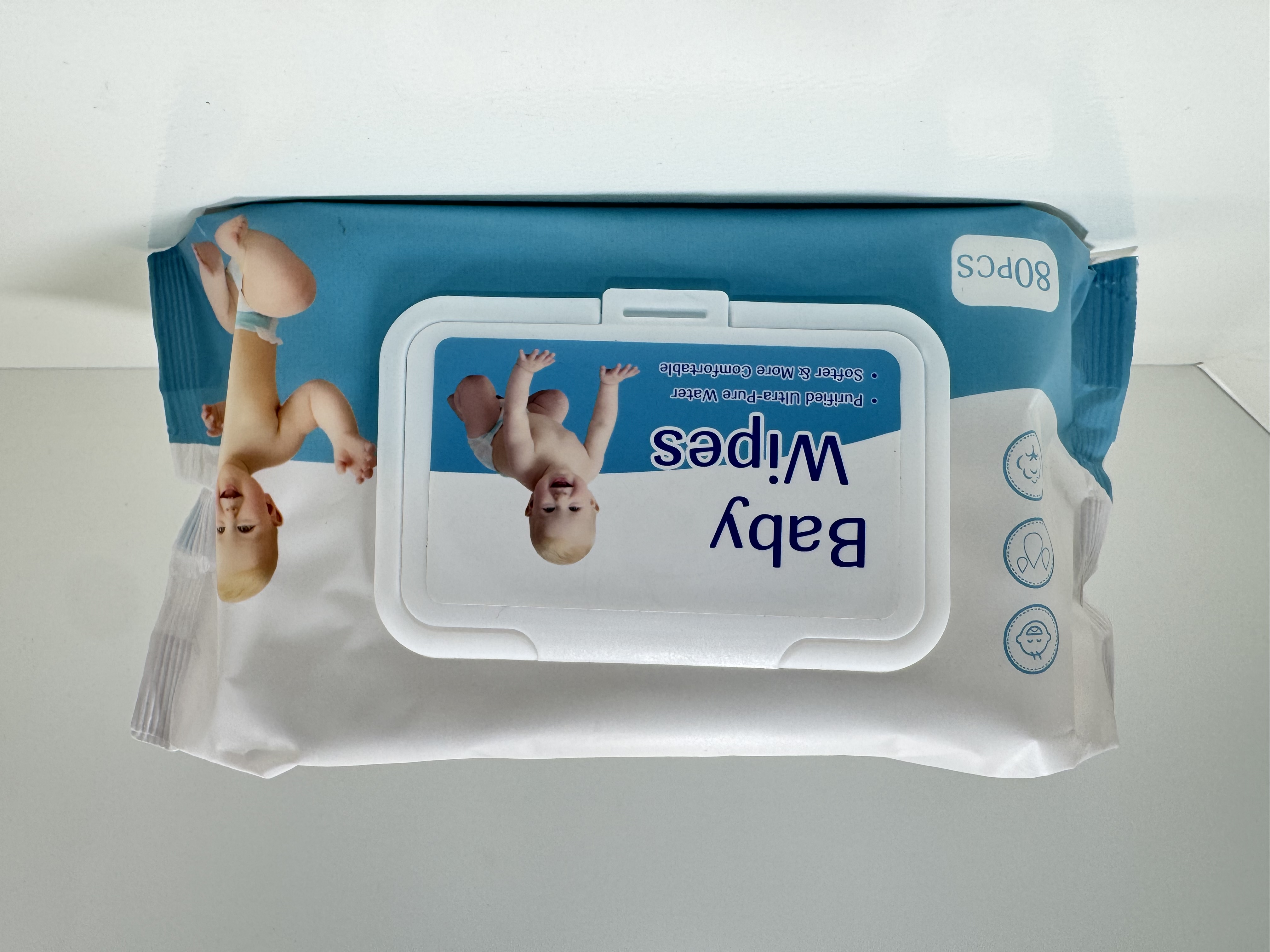 80pcs 婴儿湿巾，80 Gentle Skin-Friendly Baby Wipes产品图