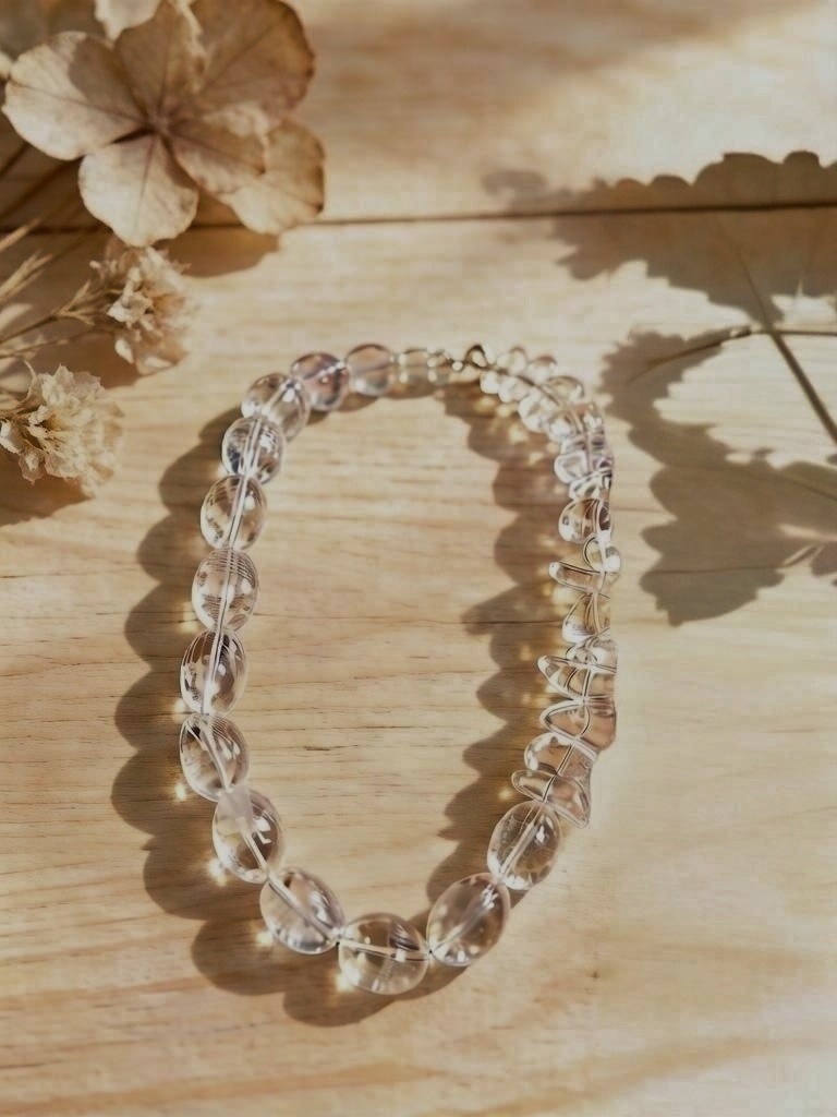 天然白水晶项链，极简高级清冷又温柔的百搭饰品