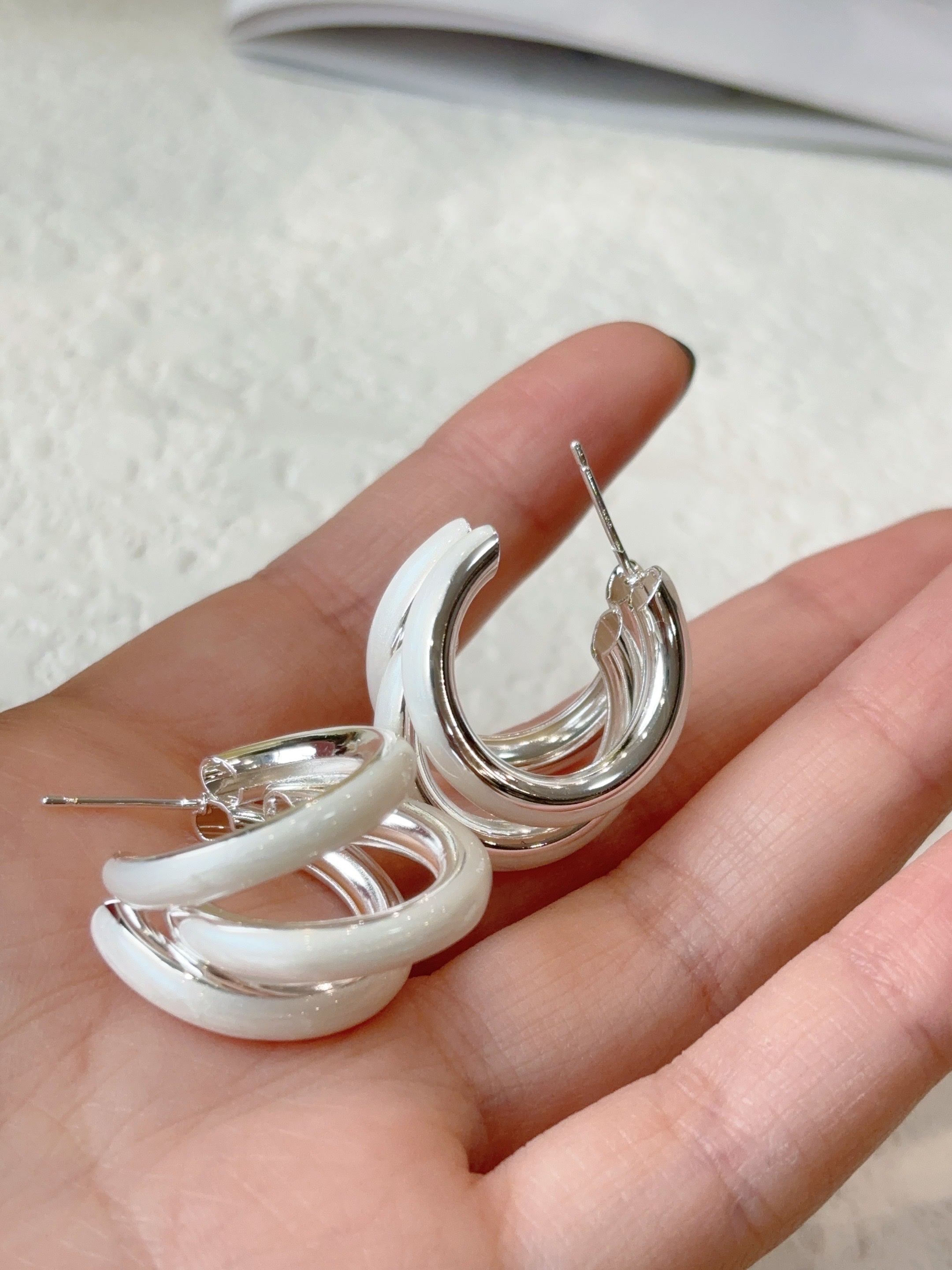 ccb四爪耳钉饰品打耳洞专用女款简约时尚小众设计