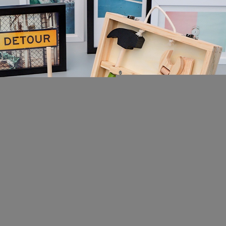 DIY手提益智仿真木制儿童过家家玩具套装男孩维修修理智力工具箱详情图7