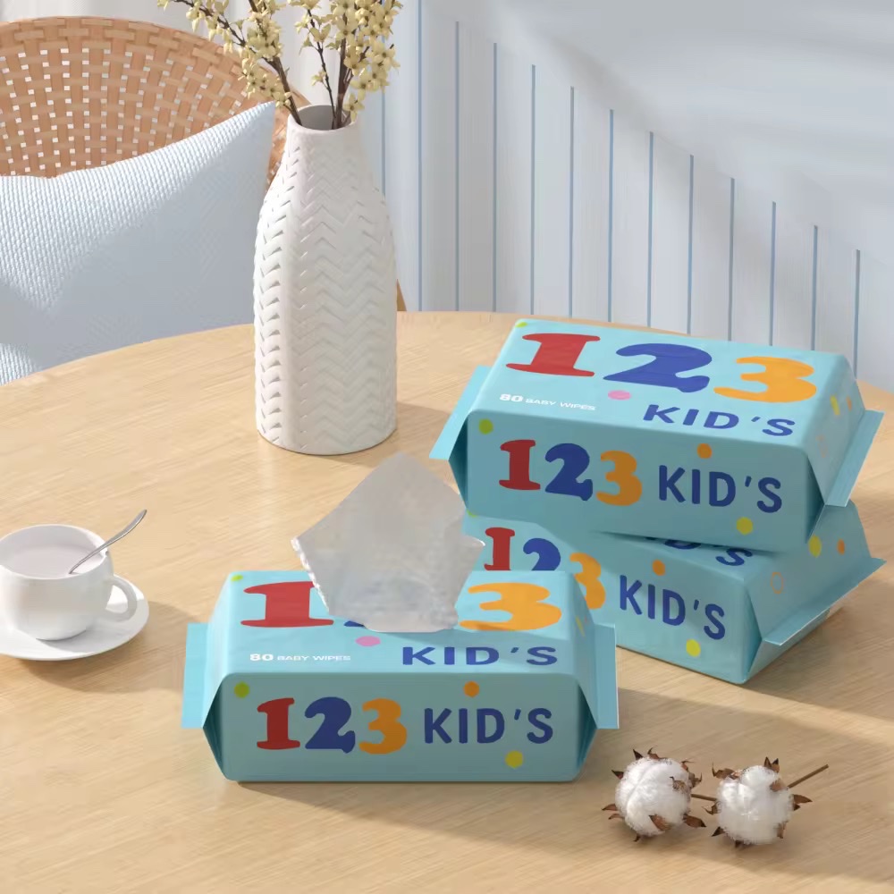 蓝色数字 50pcs 婴儿湿巾，可定制Blue Baby Wipes, 50 Pieces湿纸巾湿巾婴儿湿纸巾