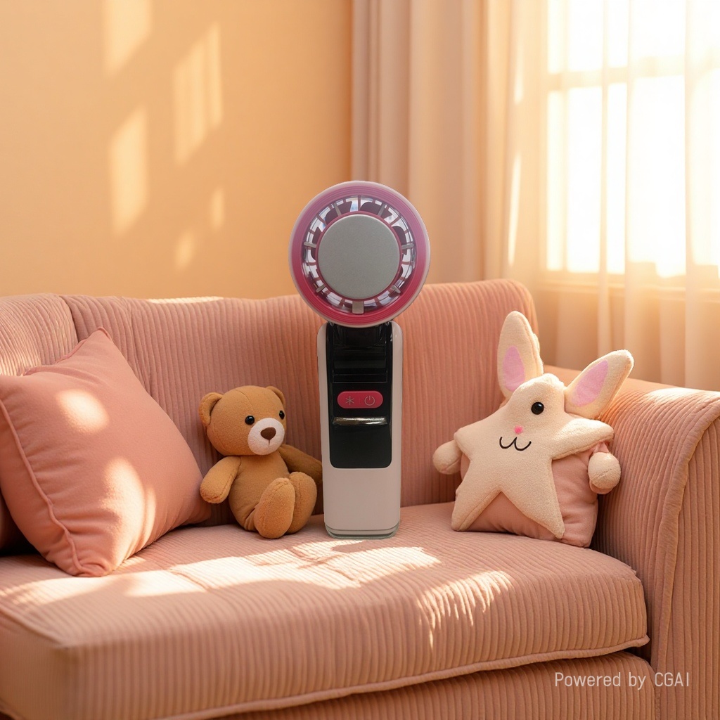 In stock: USB semiconductor cold air ice pack, high-speed handheld fan, silent small wind cannon, digital display neck hanging small fan Application Scenario