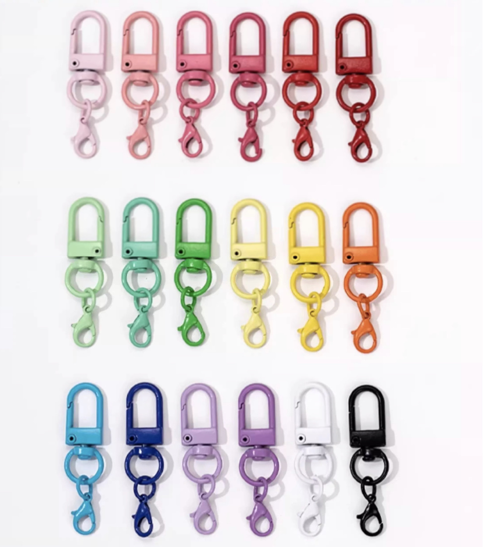 烤漆锌合金钥匙扣diy饰品配件毛绒玩偶彩色钥匙成品挂件五金饰品配件铁圈产品图