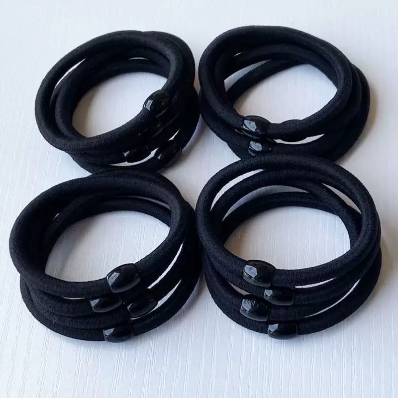 New 2026 Black thickened, high-elasticity and durable hair band for women, adult hair band, ponytail leather band and rubber band Specification image