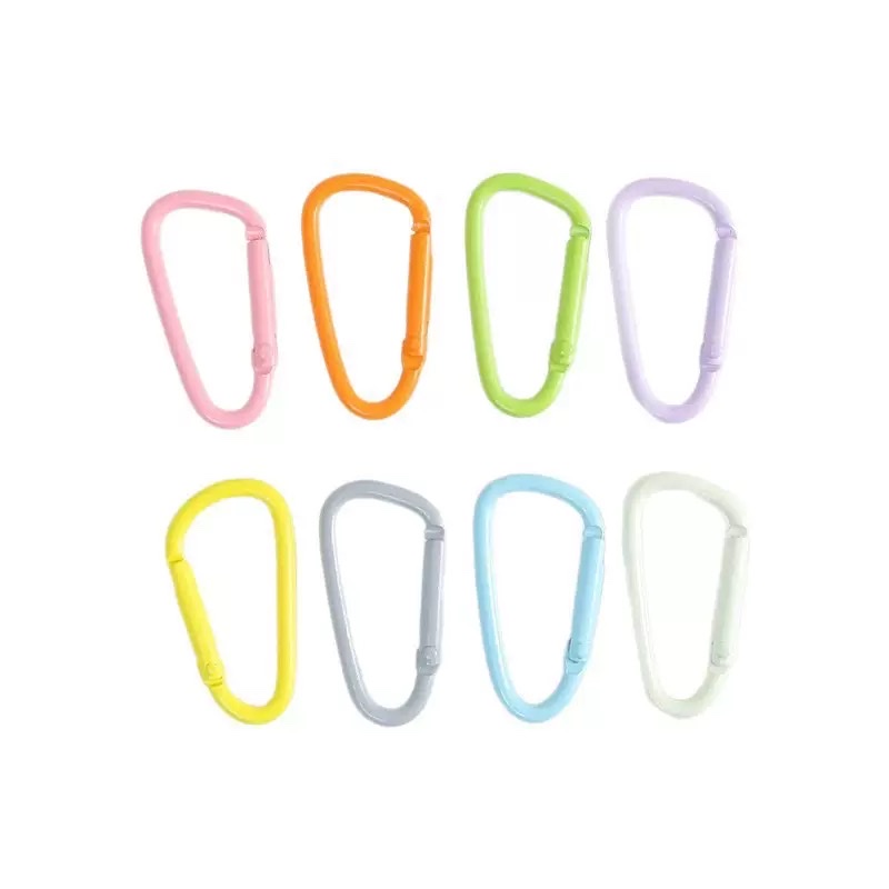 彩色喷漆D型金属弹簧圈钥匙扣锌合金开口环登山扣连接件饰品配件 饰品配件铁圈五金产品图