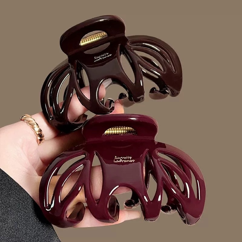 高级加宽南瓜发抓鲨鱼夹大号发量精致百搭后脑勺发夹深口抓夹加深