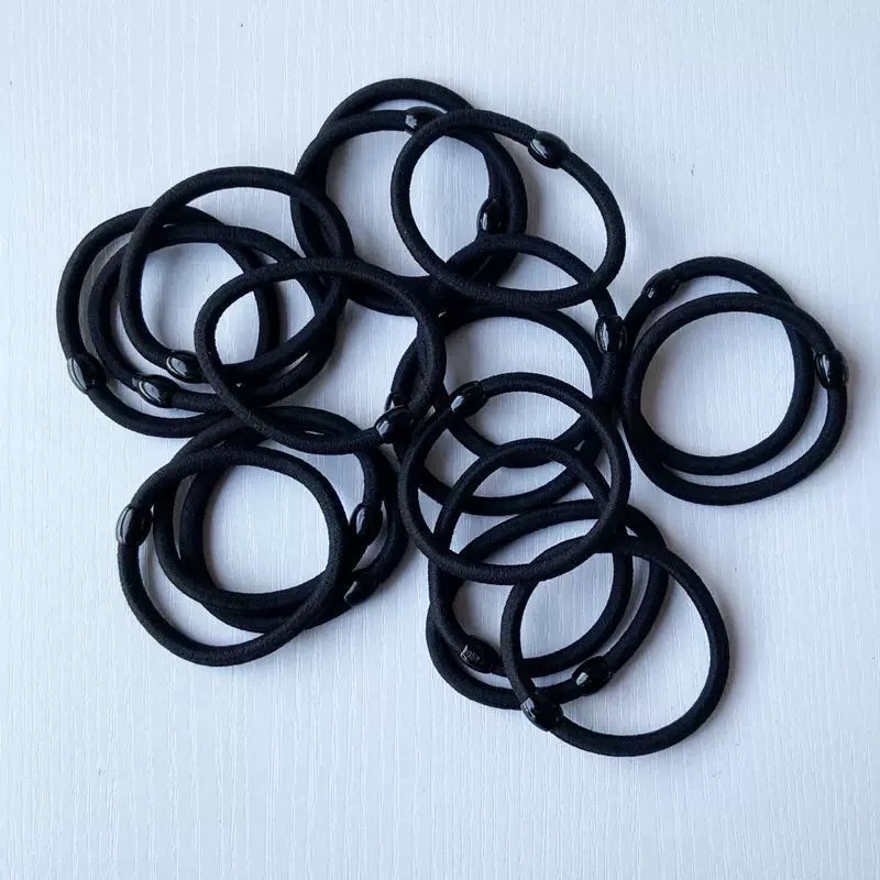 New 2026 Black thickened, high-elasticity and durable hair band for women, adult hair band, ponytail leather band and rubber band Item Picture