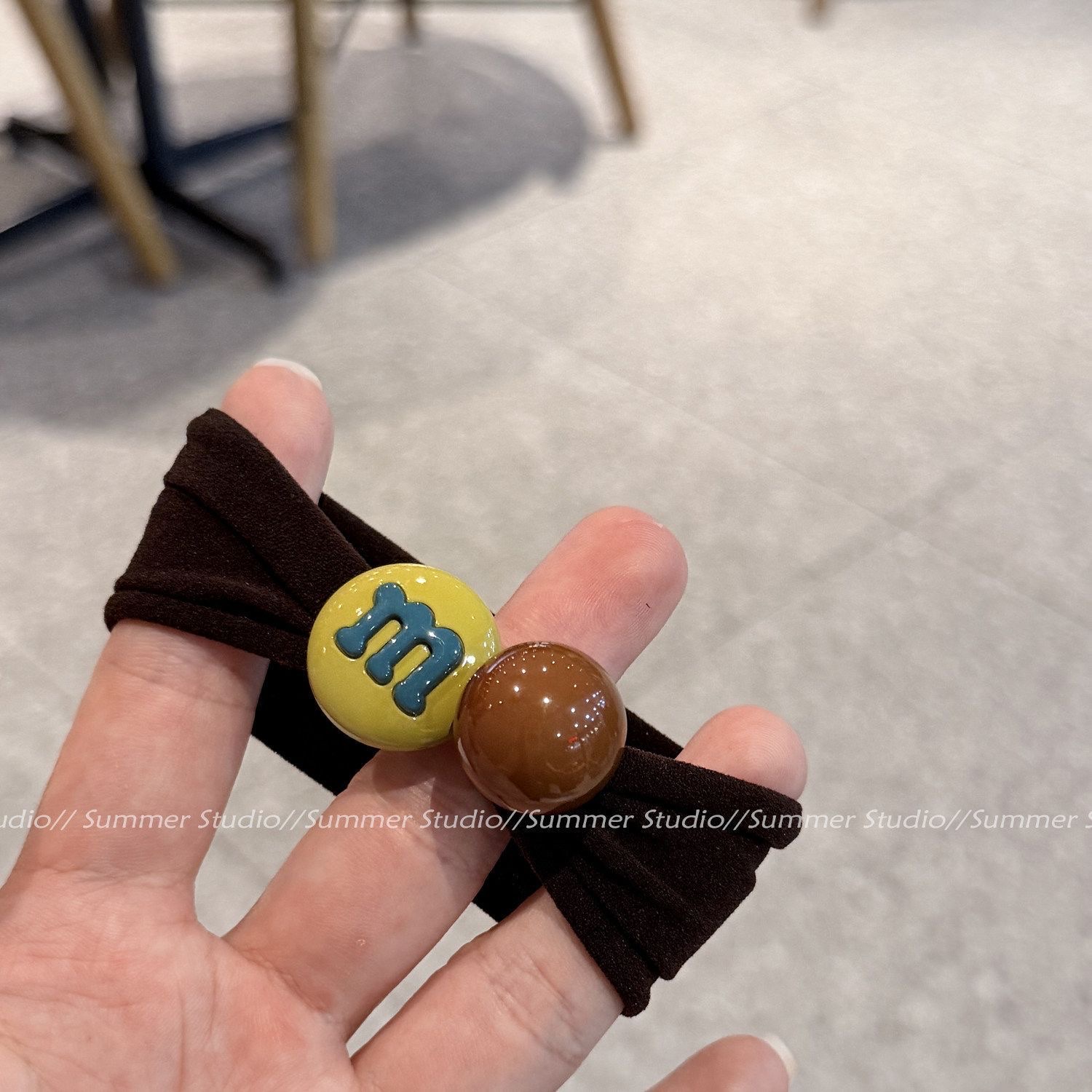 韩版高颜值发圈简约可爱无扎痕高弹力M豆皮筋发饰女生时尚发绳白底实物图