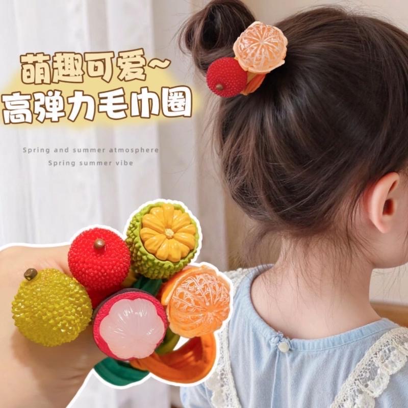 韩版流行可爱卡通发圈仿真水果高级感拉满清新设计头饰皮筋发饰细节图