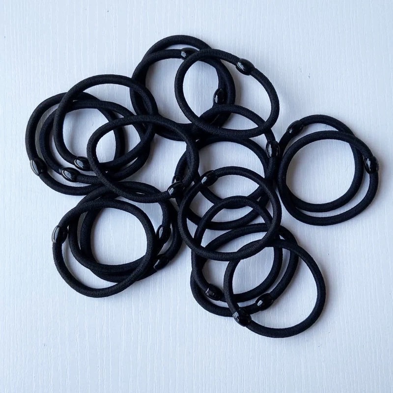 New 2026 Black thickened, high-elasticity and durable hair band for women, adult hair band, ponytail leather band and rubber band detail image 8