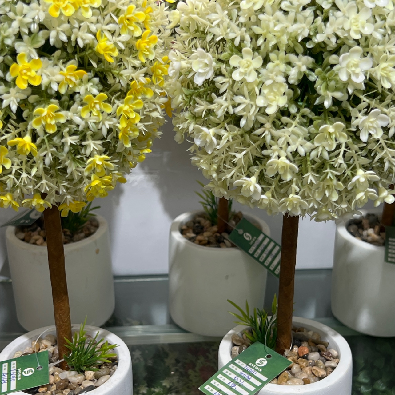 زخارف صغيرة لنباتات المحاكاة الإبداعية، وأشجار نماذج نباتات خضراء لسطح المكتب، وزهور محاكاة، وديكور أخضر 2