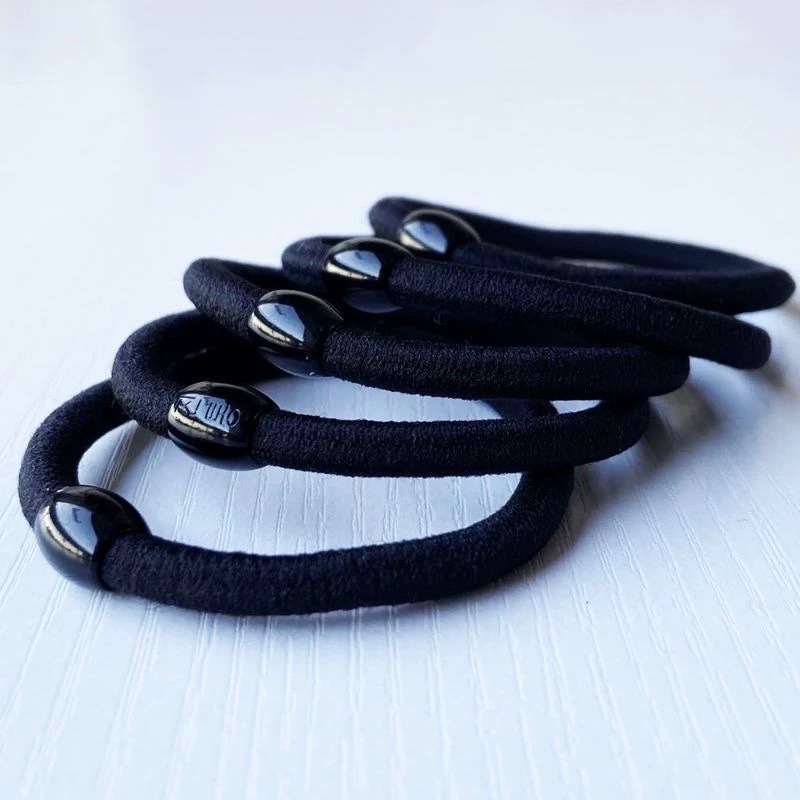 New 2026 Black thickened, high-elasticity and durable hair band for women, adult hair band, ponytail leather band and rubber band detail image 4
