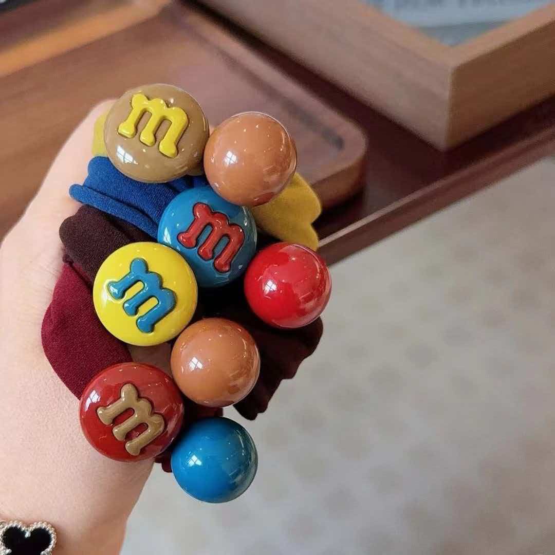 韩版高颜值发圈简约可爱无扎痕高弹力M豆皮筋发饰女生时尚发绳