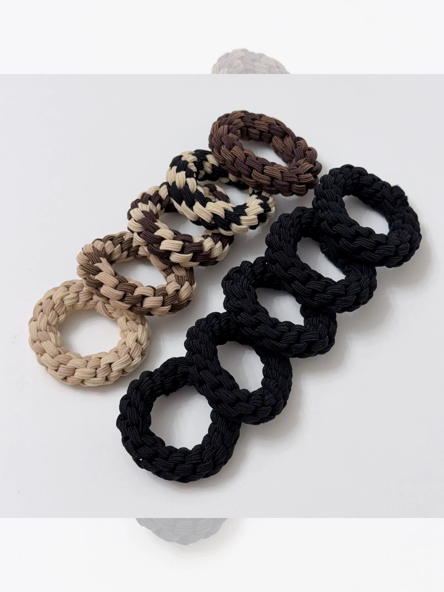 升级加粗耐用高弹力发圈头绳2026新款丸子头高马尾扎头发绳皮筋女白底实物图