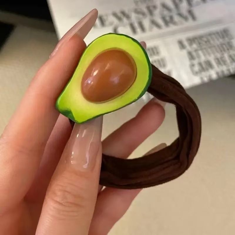 韩版流行可爱卡通发圈仿真水果高级感拉满清新设计头饰皮筋发饰详情图4