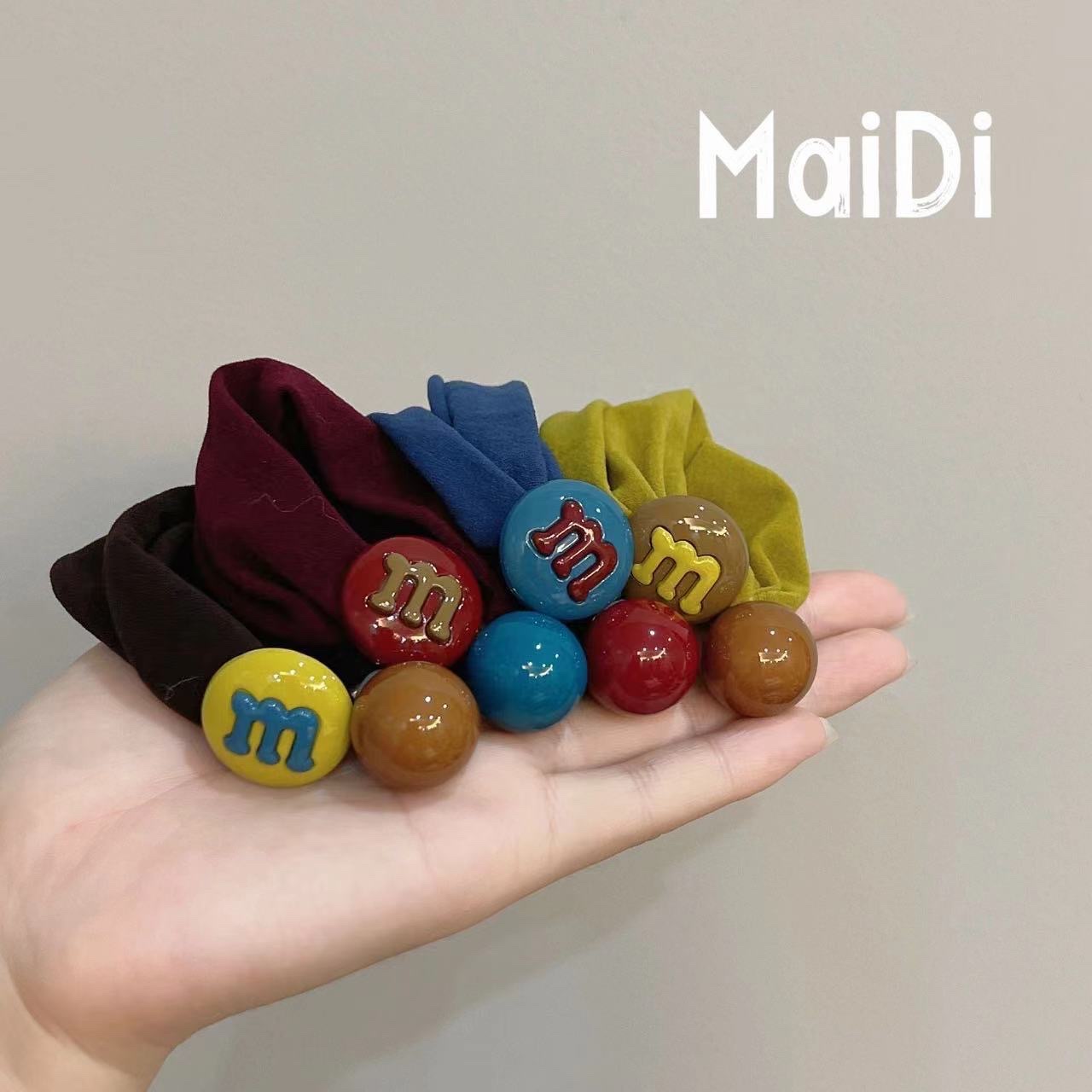 韩版高颜值发圈简约可爱无扎痕高弹力M豆皮筋发饰女生时尚发绳产品图