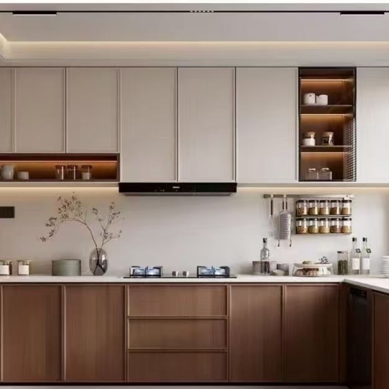 Keda integrated cooktops, modern kitchen stainless steel cabinets, tea bar machines, three-cabinet all-aluminum home cabinets customization