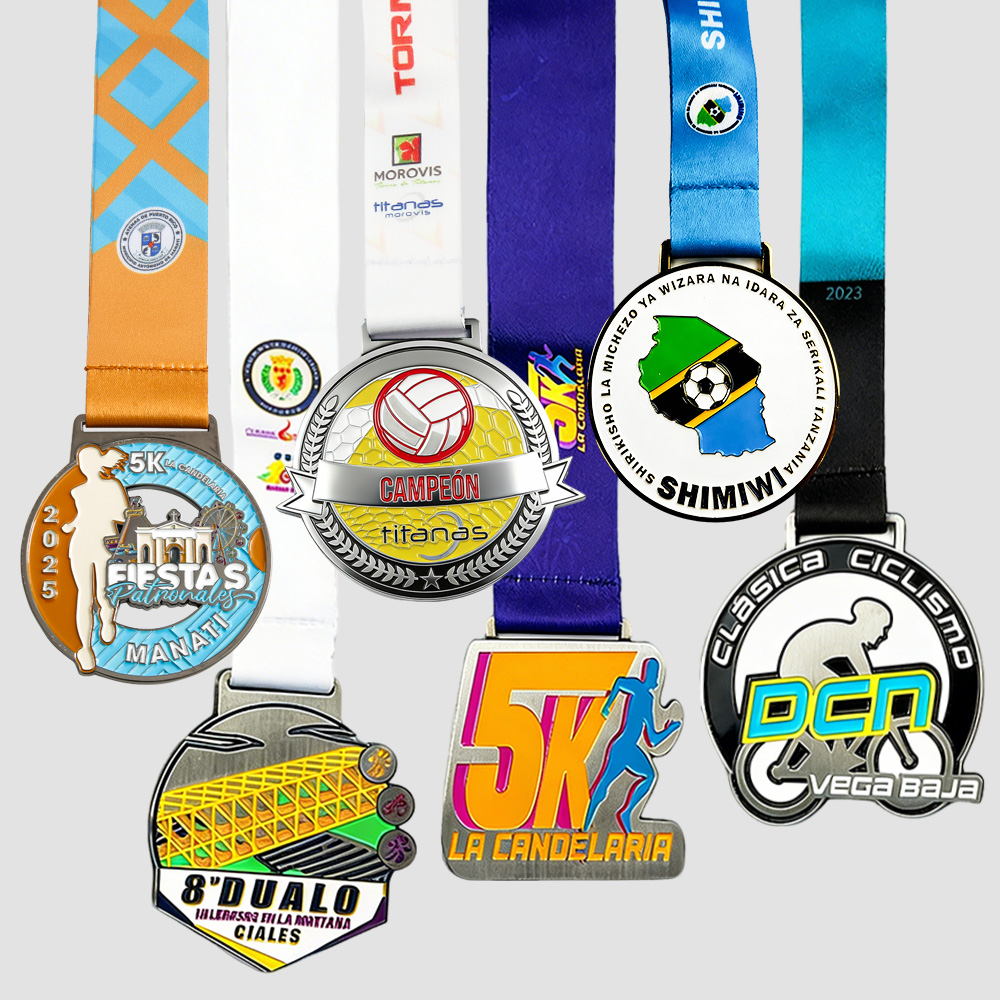 定制纪念品礼品 5 公里 10 公里运动比赛自行车马拉松比赛奖牌和挂绳