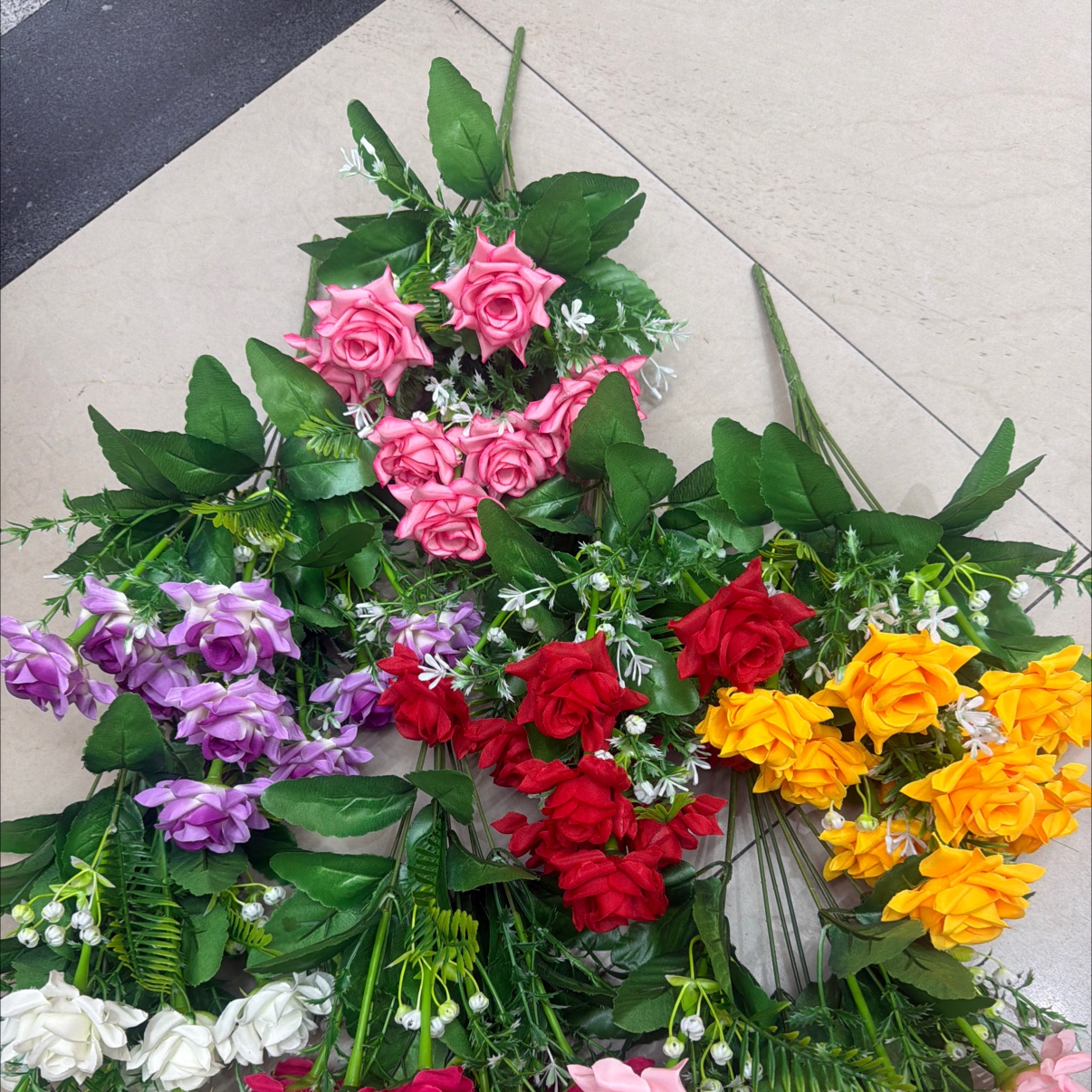 厂家直销长期低价仿真花装饰花玫瑰百合客厅装饰植物墙仿真花详情图3