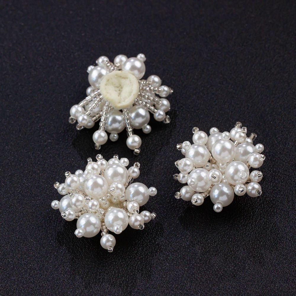 手工珍珠饰品配件编串珠花朵diy手作耳饰材料发饰材料详情图3