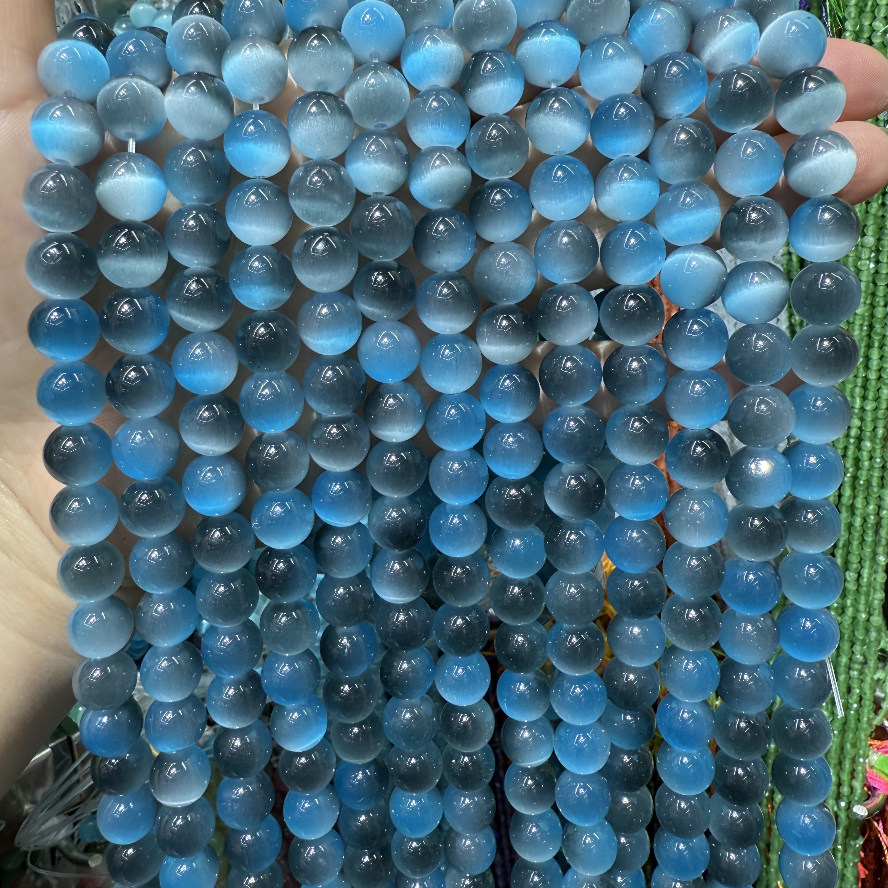 10mm猫眼石圆珠 diy饰品材料 马卡龙糖果色串珠 手链串珠 仿古琉璃珠子配件散珠批发正品货源详情图11