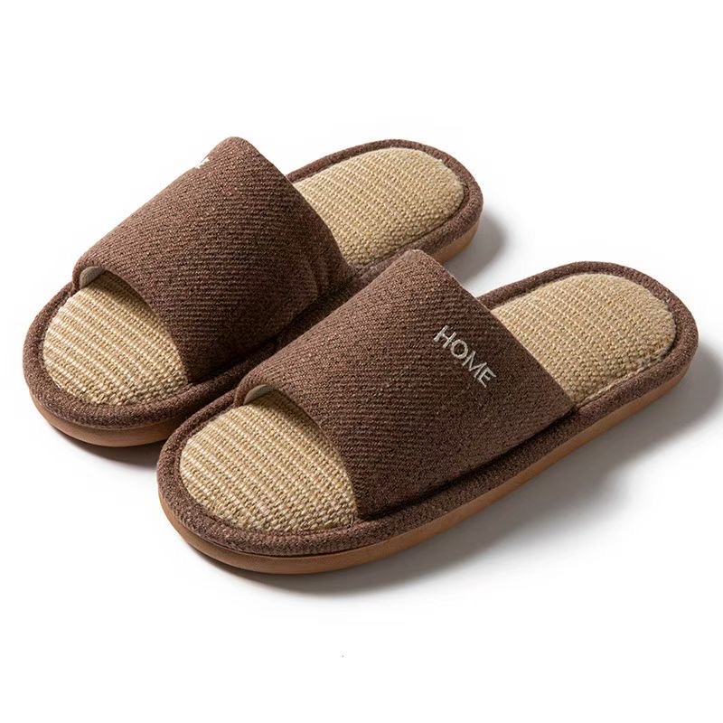 春夏新款爆款亚麻拖鞋，吸汗透气男女款拖鞋，简单大气粗麻居家拖鞋鞋子详情图3