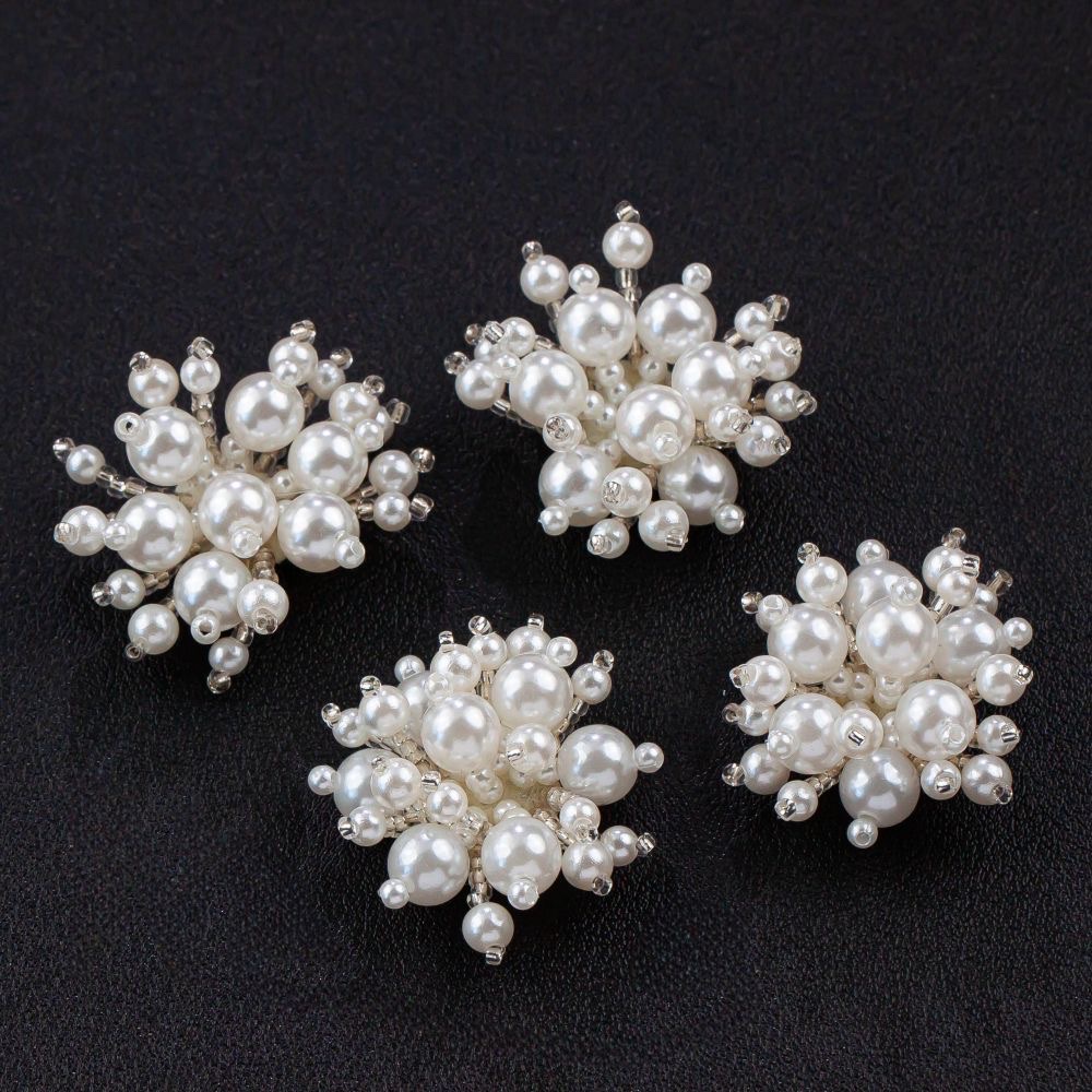 手工珍珠饰品配件编串珠花朵diy手作耳饰材料发饰材料详情图2