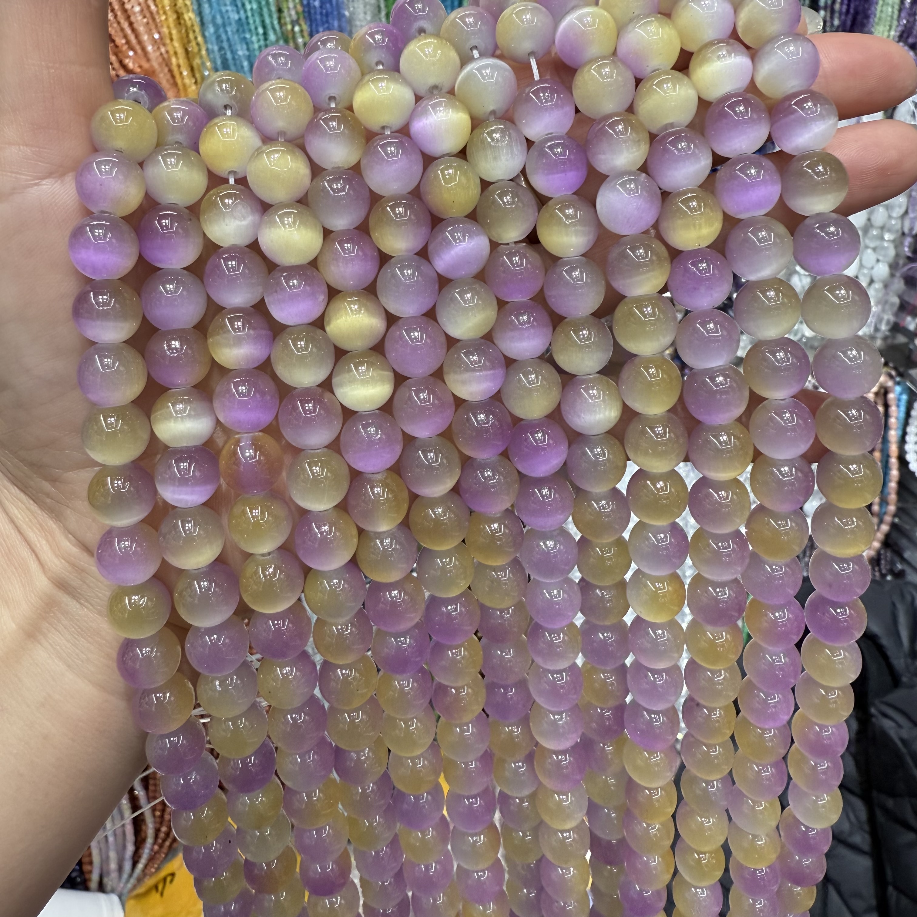 10mm猫眼石圆珠 diy饰品材料 马卡龙糖果色串珠 手链串珠 仿古琉璃珠子配件散珠批发正品货源