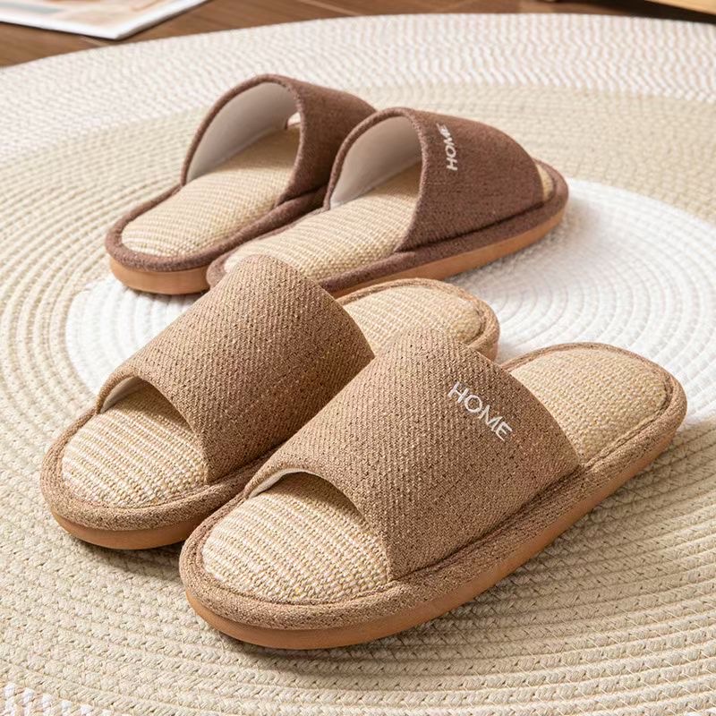 春夏新款爆款亚麻拖鞋，吸汗透气男女款拖鞋，简单大气粗麻居家拖鞋鞋子详情图7