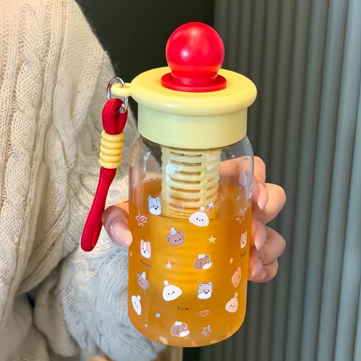 Cartoon plastic water cup, high appearance level, female tea separator, large capacity plastic cup, outdoor portable cup, student straw cup, no 550ml, 8533-1-1274 pic 17