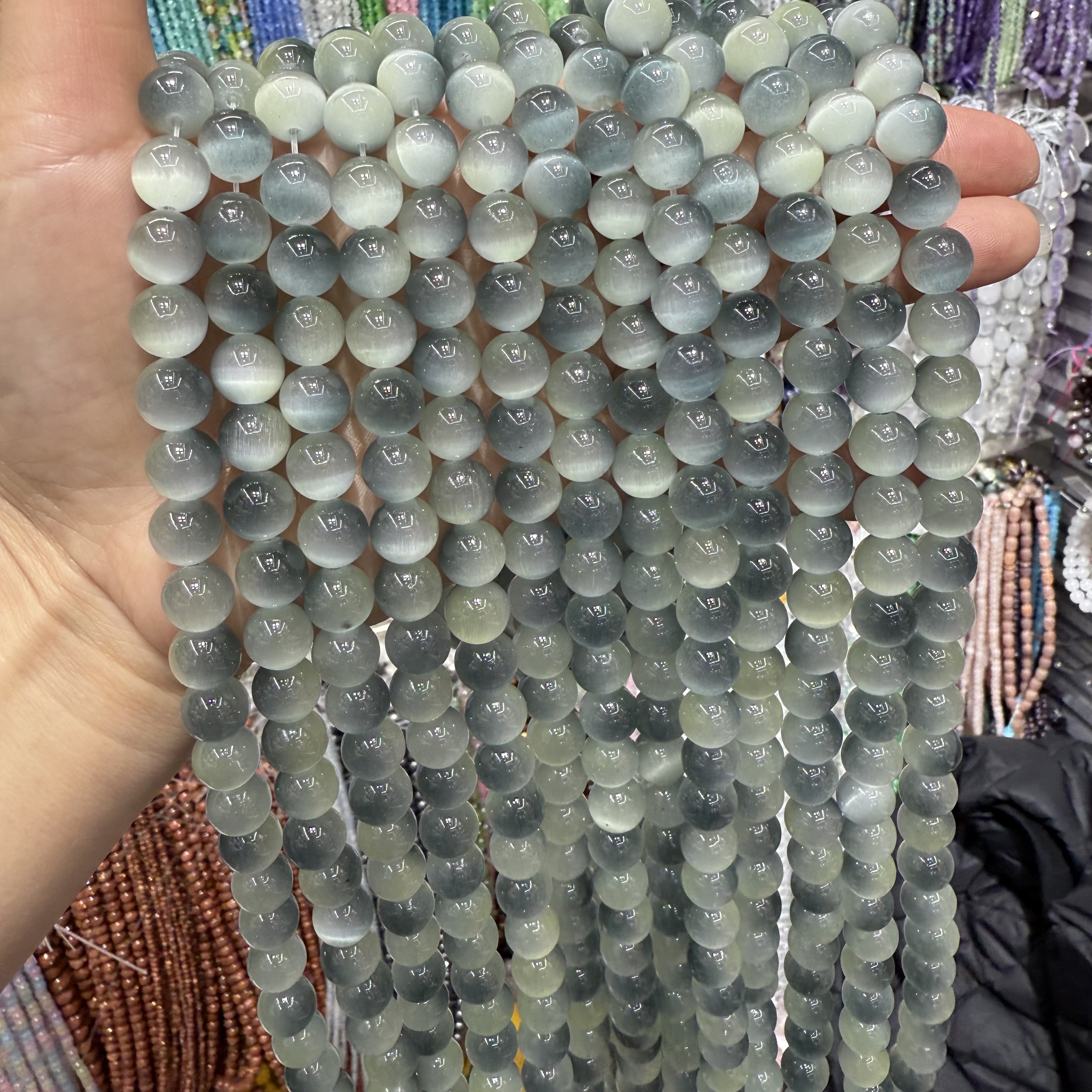 10mm猫眼石圆珠 diy饰品材料 马卡龙糖果色串珠 手链串珠 仿古琉璃珠子配件散珠批发正品货源详情图6