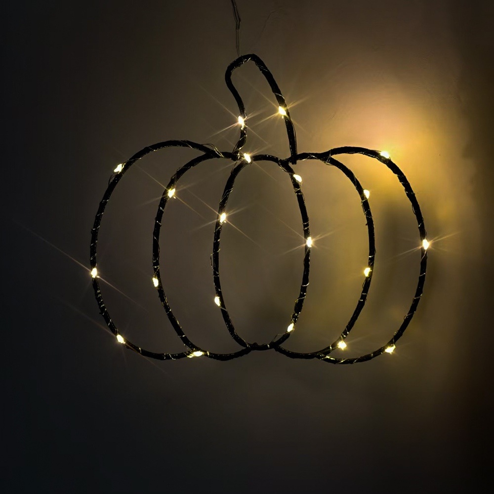 南瓜万圣节金属铁架led装饰节日氛围装饰品