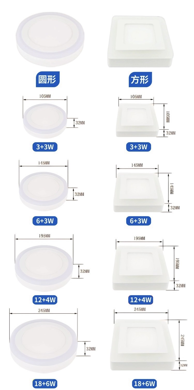 SXL LED dual-color circular and square downlights, RGB panel lights, hotel bathroom and kitchen lights Application Scenario