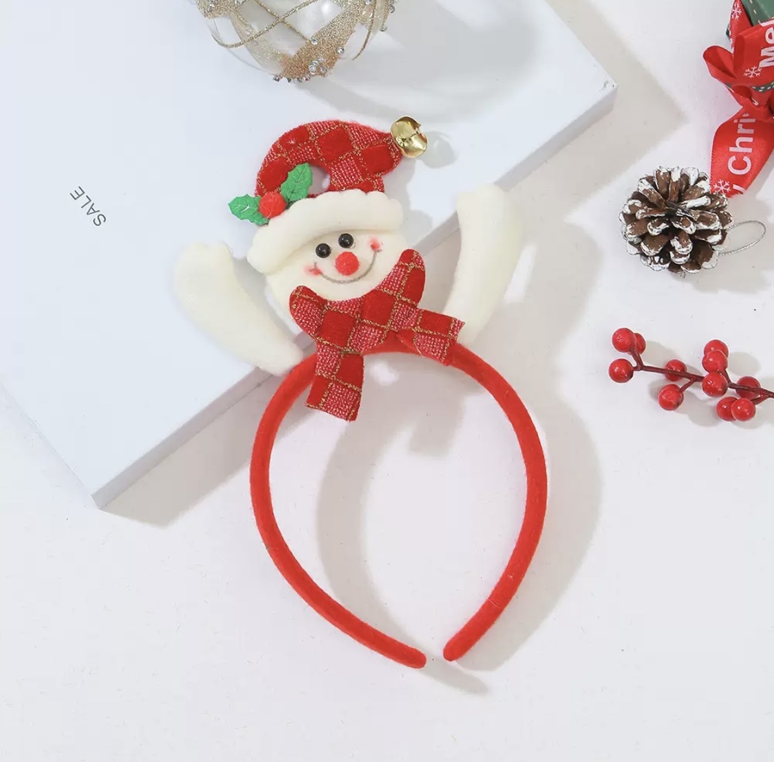 新款圣诞节装饰品圣诞头箍圣诞老人发箍圣诞节日聚会气氛布置用品  Specification drawing