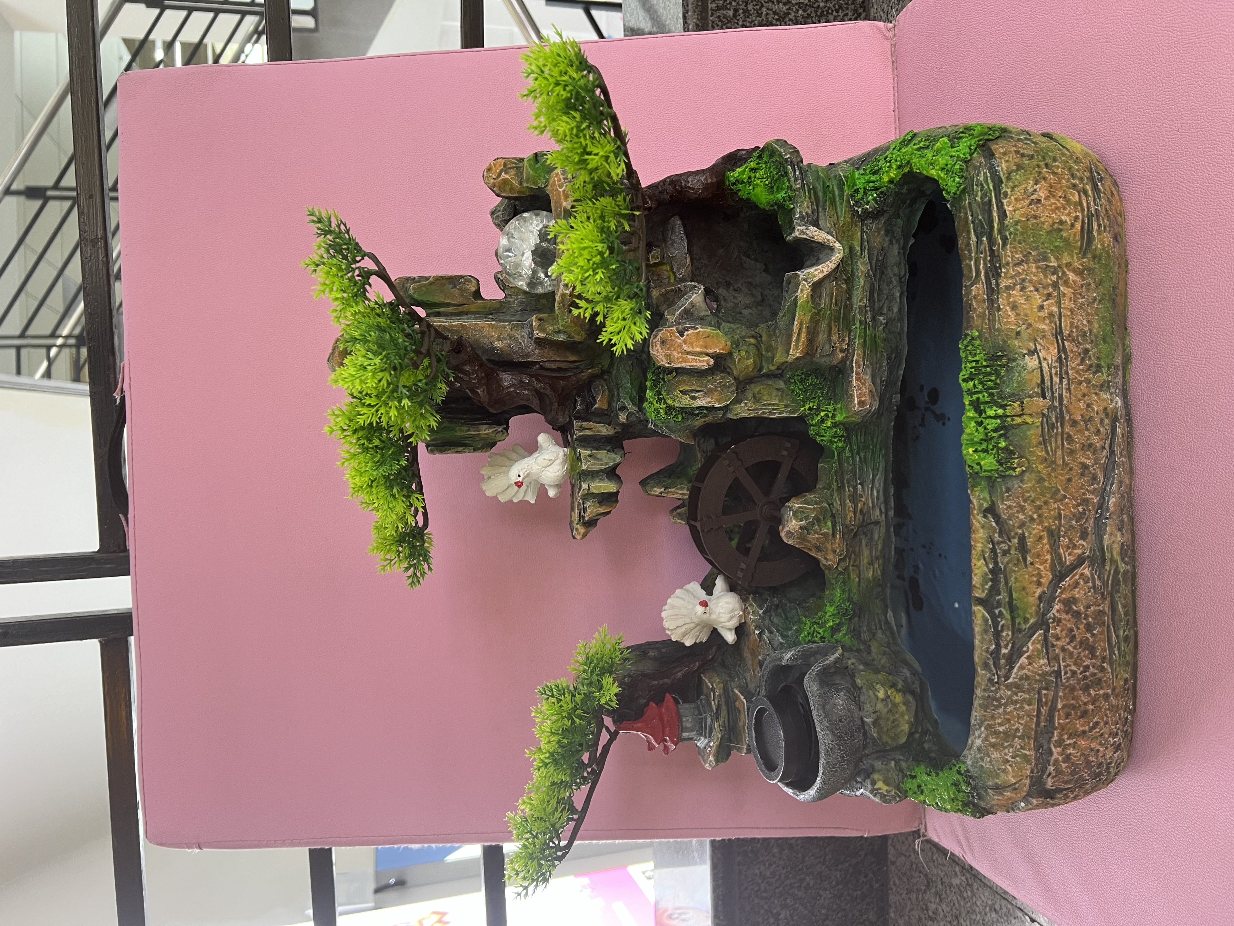 树脂小盆景水幕墙假山流水摆件循环水景观办公室屏风装饰水轮落地喷泉加湿器风水