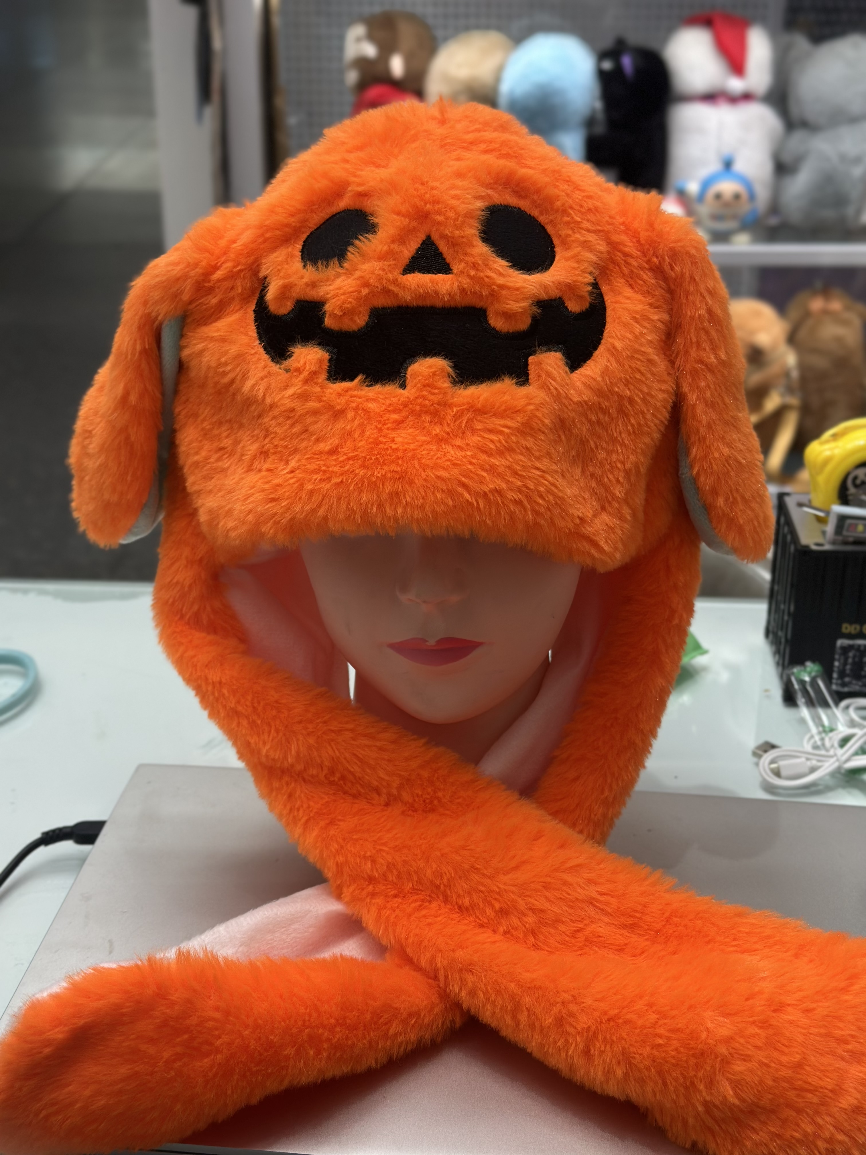 抖音同款万圣节南瓜帽子会动耳朵帽子礼品气囊帽男女儿童礼物万圣节