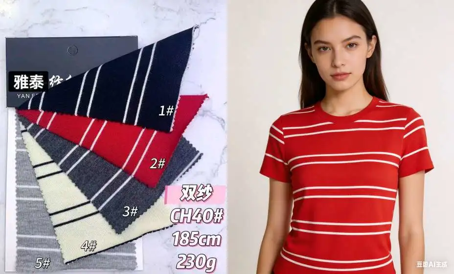 The yard-woven striped streetwear brand's heavyweight T-shirt fabric features horizontal stripes, color stripes, and black and white stripes detail image 13
