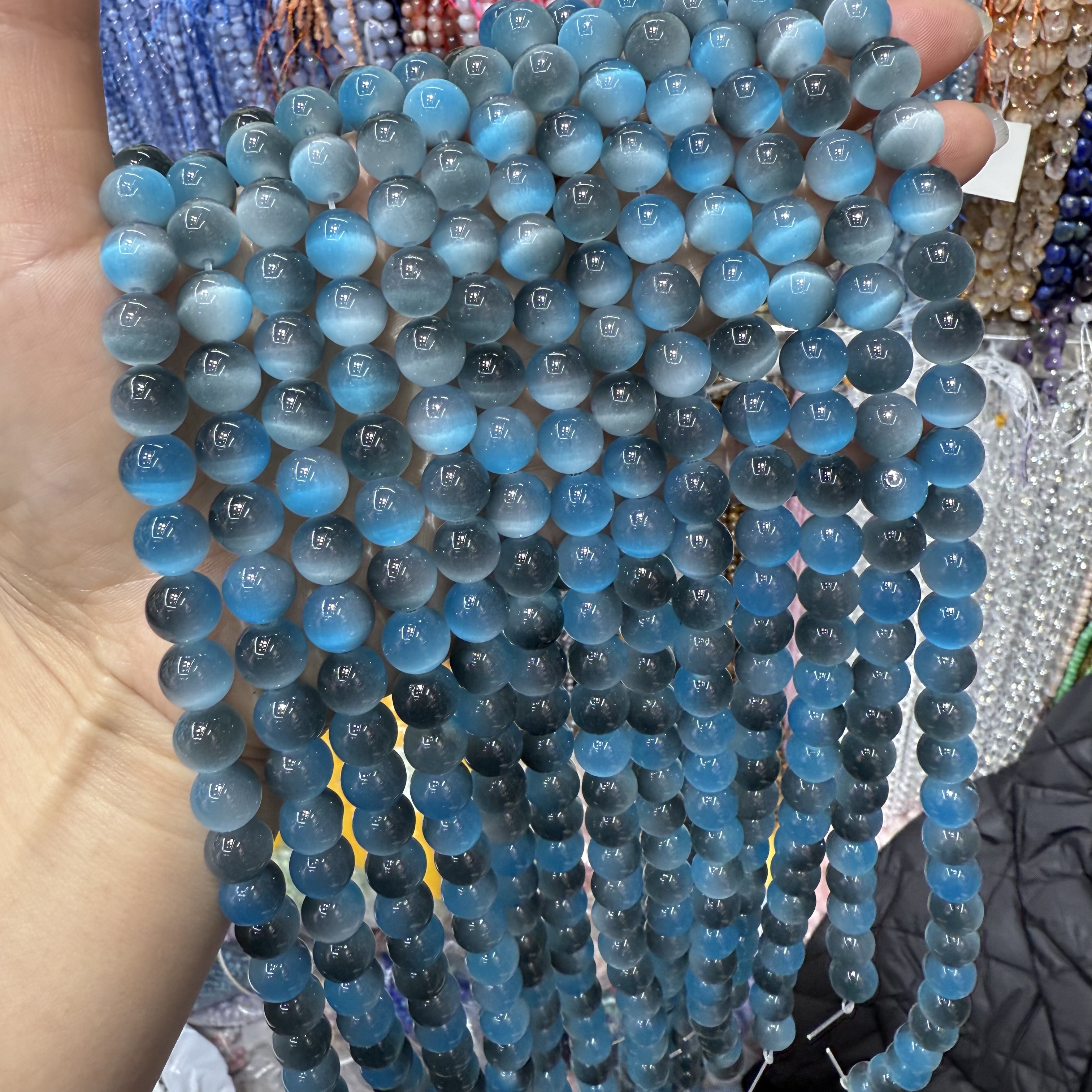 10mm猫眼石圆珠 diy饰品材料 马卡龙糖果色串珠 手链串珠 仿古琉璃珠子配件散珠批发正品货源详情图12