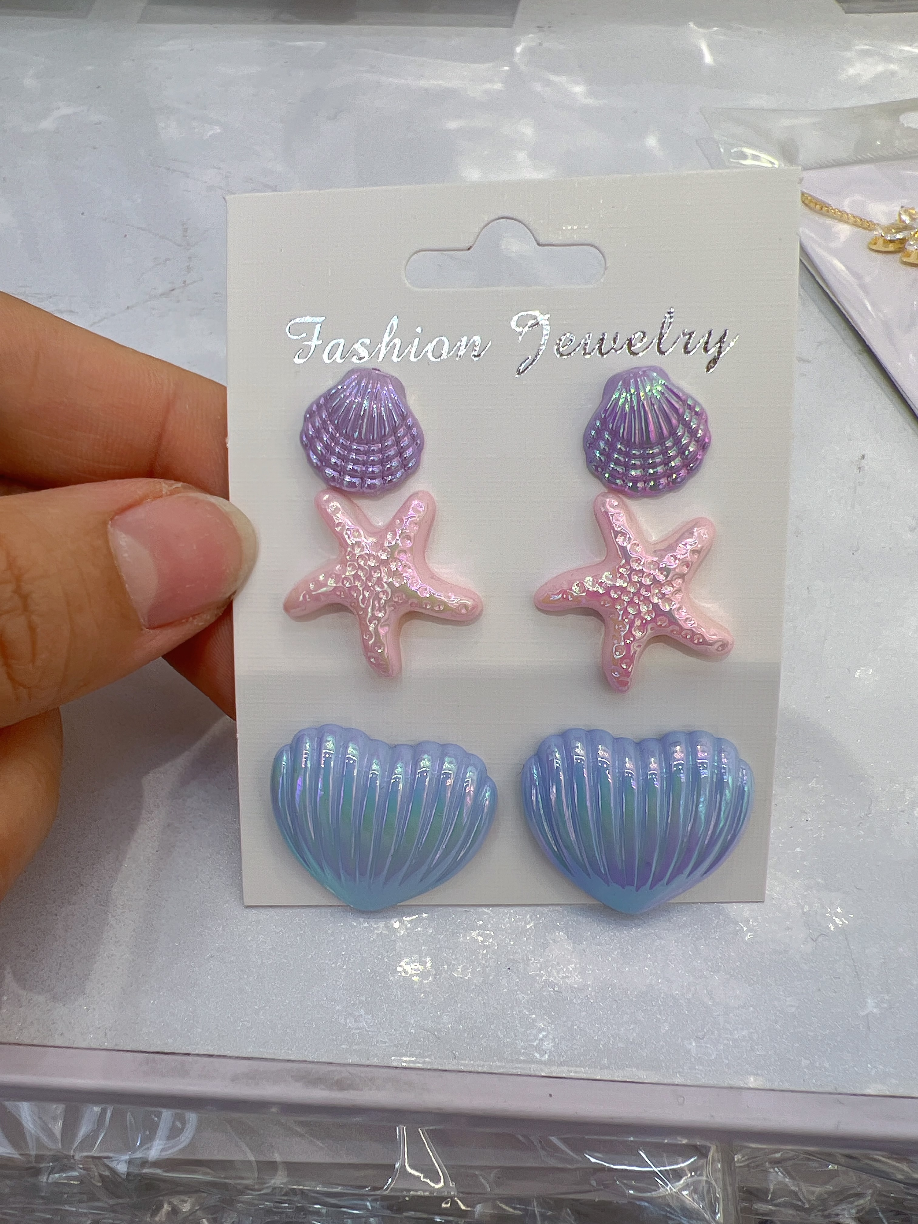 外贸欧美珠宝首饰亚克力耳钉可爱耳环套装儿童