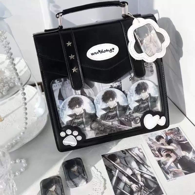 日系双背痛包百搭时尚猫咪痛包高级感甜酷潮流手提包熊熊总督痛包女包产品图