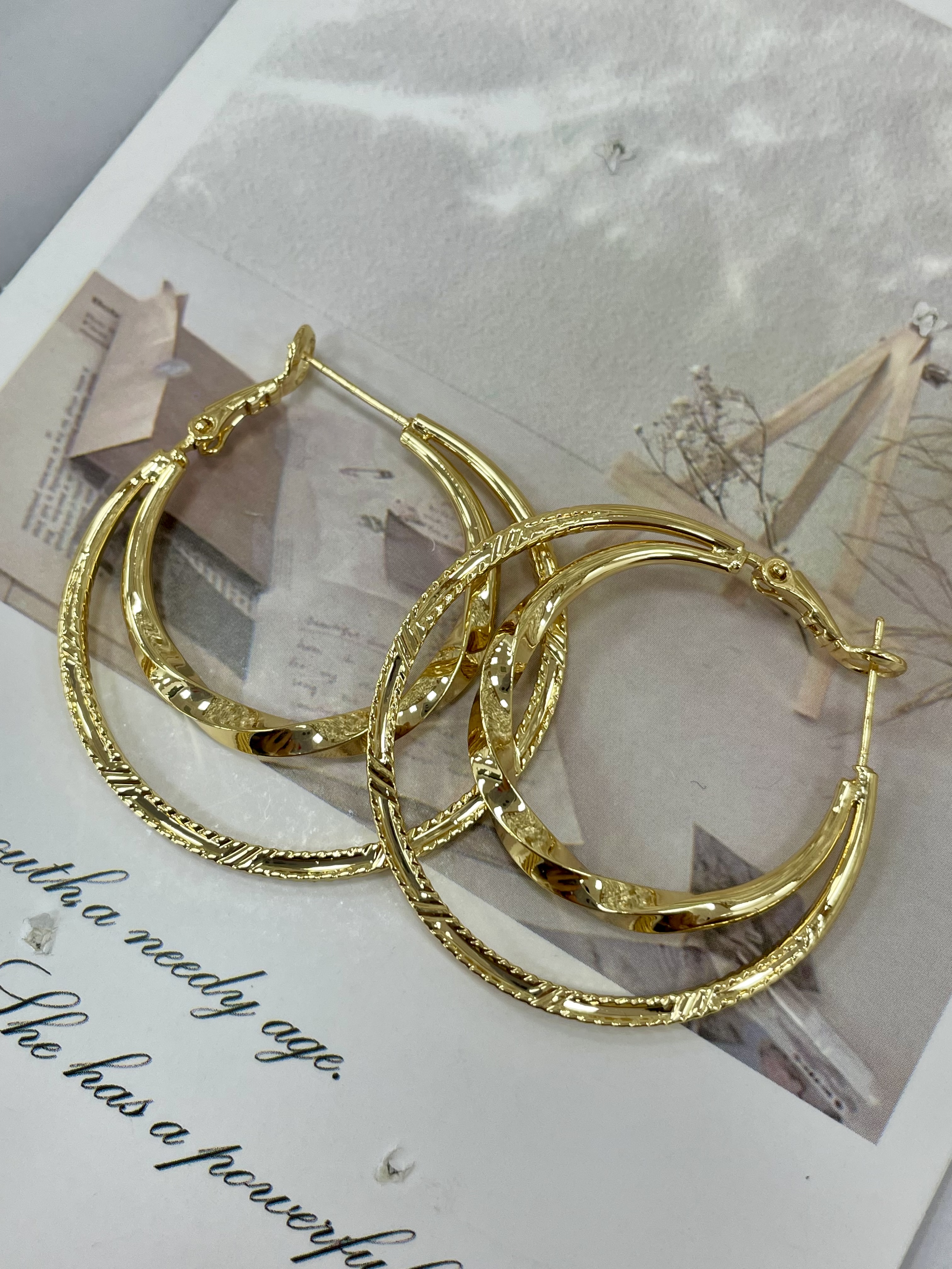 大环双圈高级感百搭耳圈时尚设计感耳饰