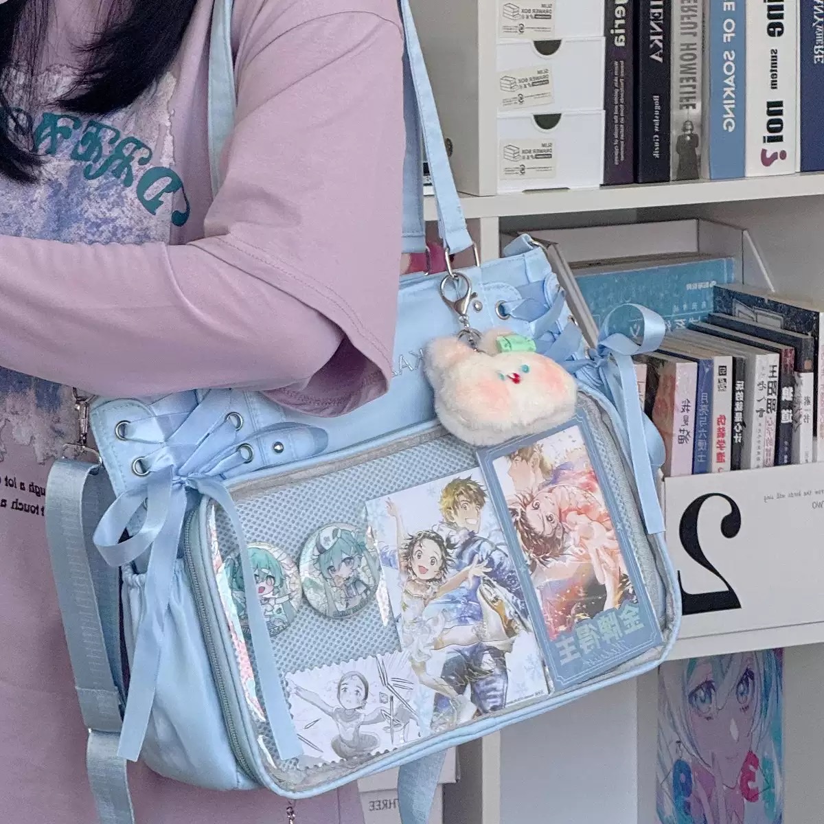 Daily ribbon pain bag, large-capacity student bag, big-appetite 2D bag, tote bag, crossbody millet single-shoulder bag, women's bag detail image 2