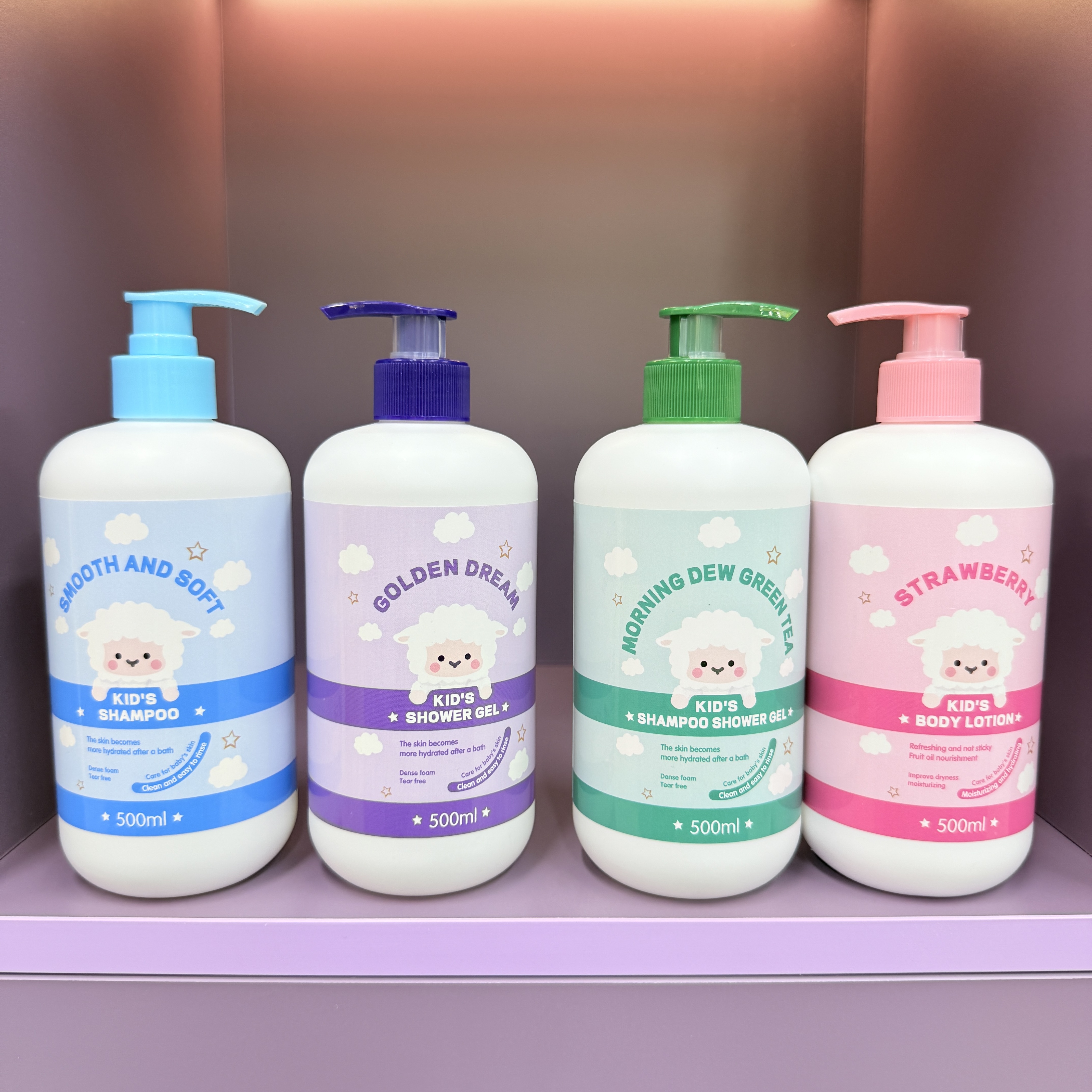 Kids shampoo, body wash, lotion full figure