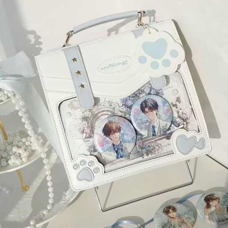 日系双背痛包百搭时尚猫咪痛包高级感甜酷潮流手提包熊熊总督痛包女包细节图